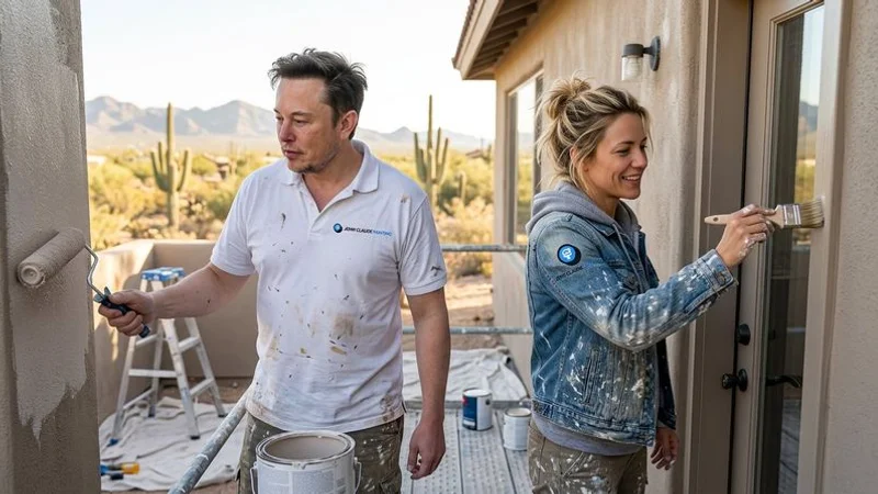 Paul Painting Melbourne crew preparing a kitchen for a full cabinet spray job